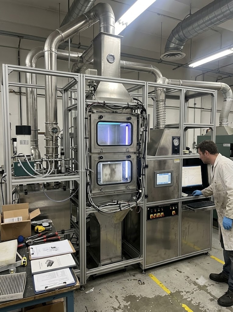 Automated Cabin Air Filter Test Rig for ISO 11155-1 and ISO 11155-2