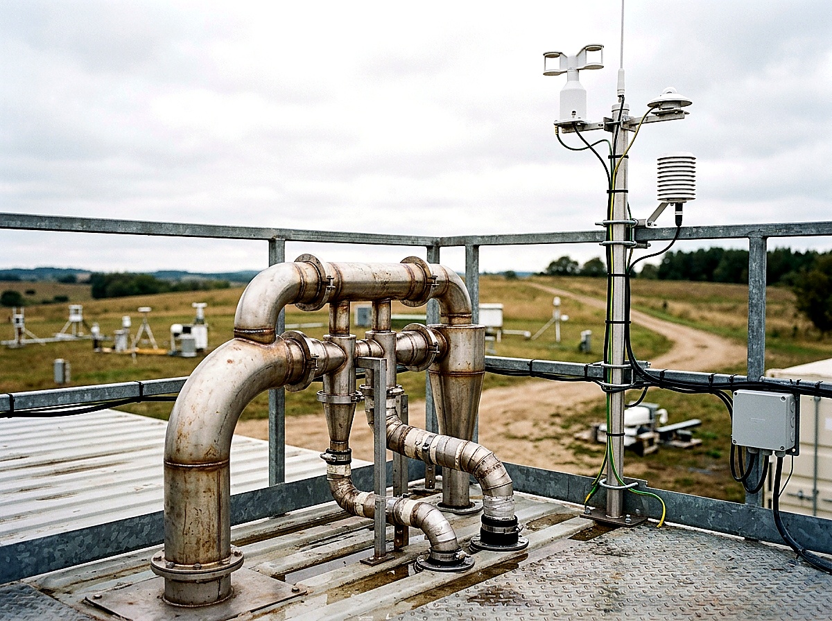 Rooftop Sampling Deck and Meteorological Mast on Containerized Research Shelter