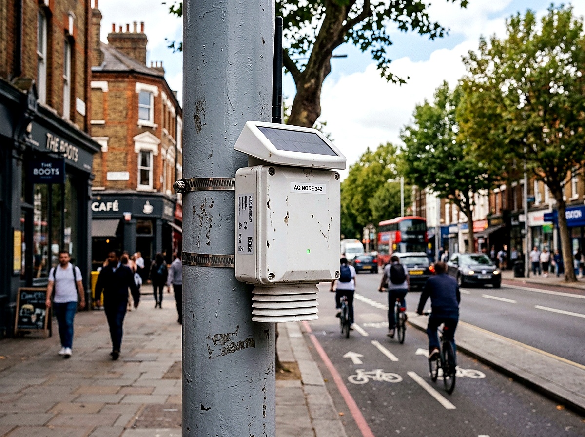 Smart City Dense Mesh Air Quality Monitoring Network on Street Lampposts