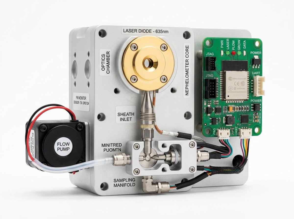 Laser Diode Optical Particle Counter Sensor Chamber with IoT Microcontroller
